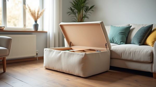 Comment optimiser l'espace de rangement avec un pouf coffre