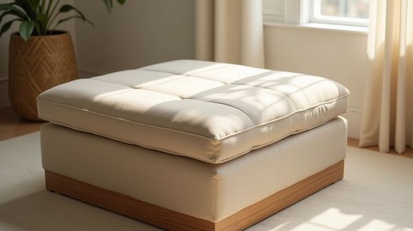 Vingt litres de rangement sous une assise : le calcul du pouf coffre